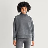Arizona Womens Juniors Mock Neck Long Sleeve Sweatshirt