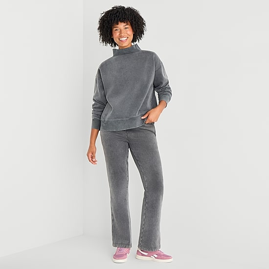 Arizona Womens Juniors Mock Neck Long Sleeve Sweatshirt
