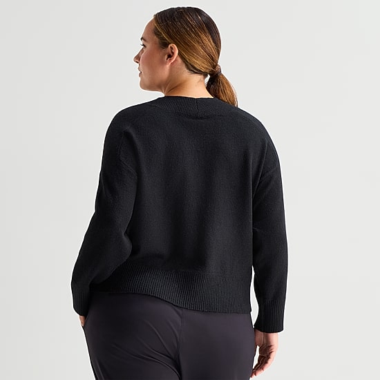 Stylus Plus Womens V Neck Long Sleeve Pullover Sweater