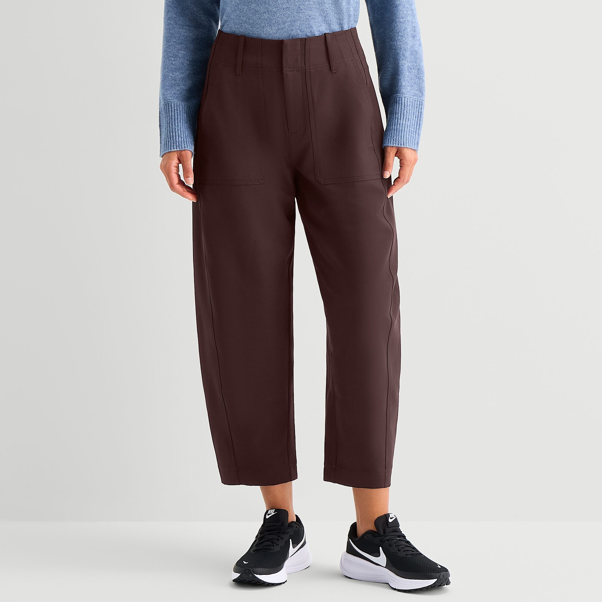 Stylus Womens Wide Leg High Rise Cropped Pant