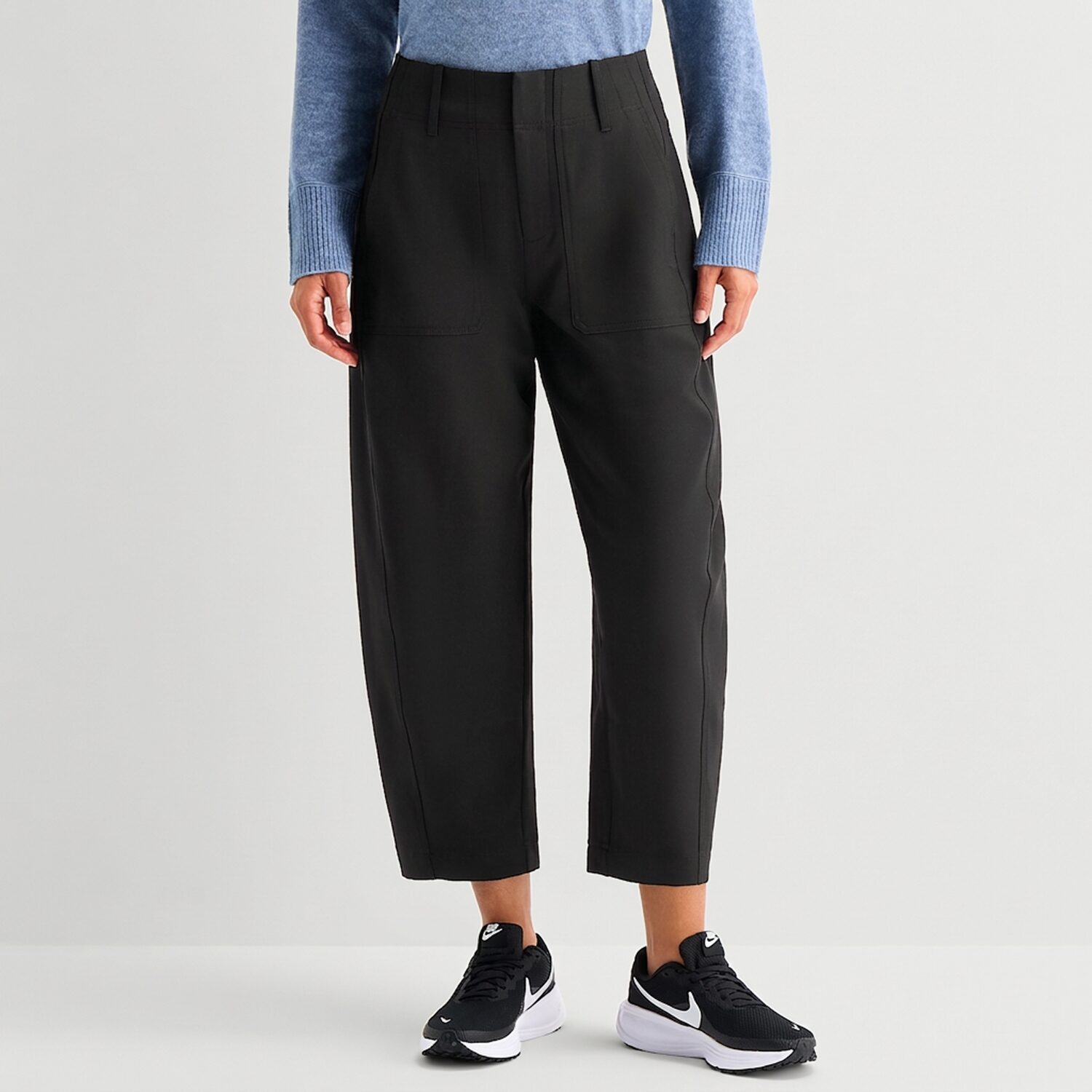Stylus Womens Wide Leg High Rise Cropped Pant