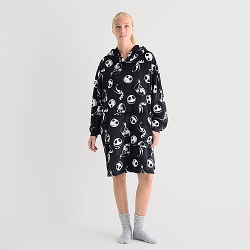 Disney Mjc Womens Short Sleeve Scoop Neck Nightmare Before Christmas Nightgown In Black