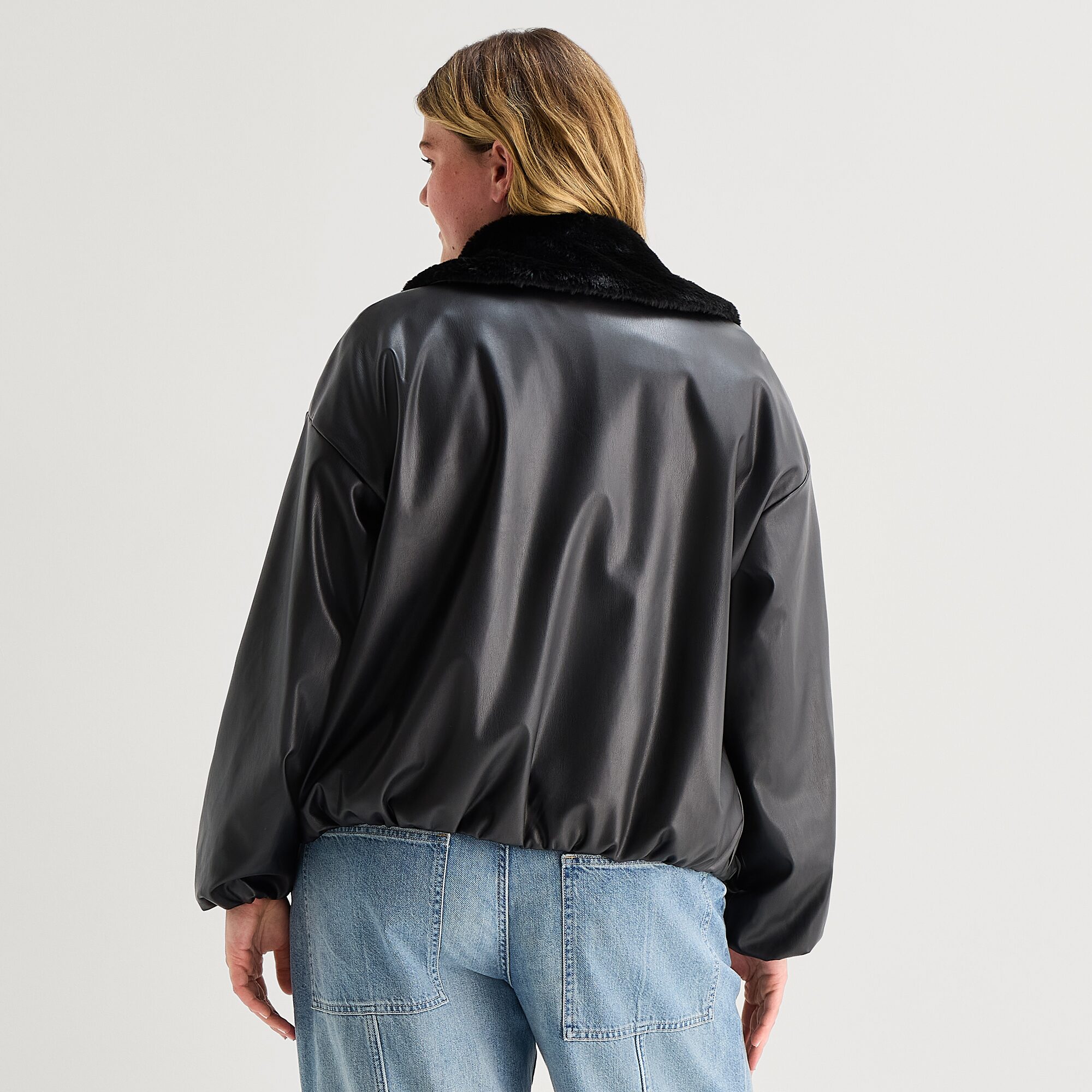 Forever 21 Womens Juniors Plus Fleece Midweight Work Jacket