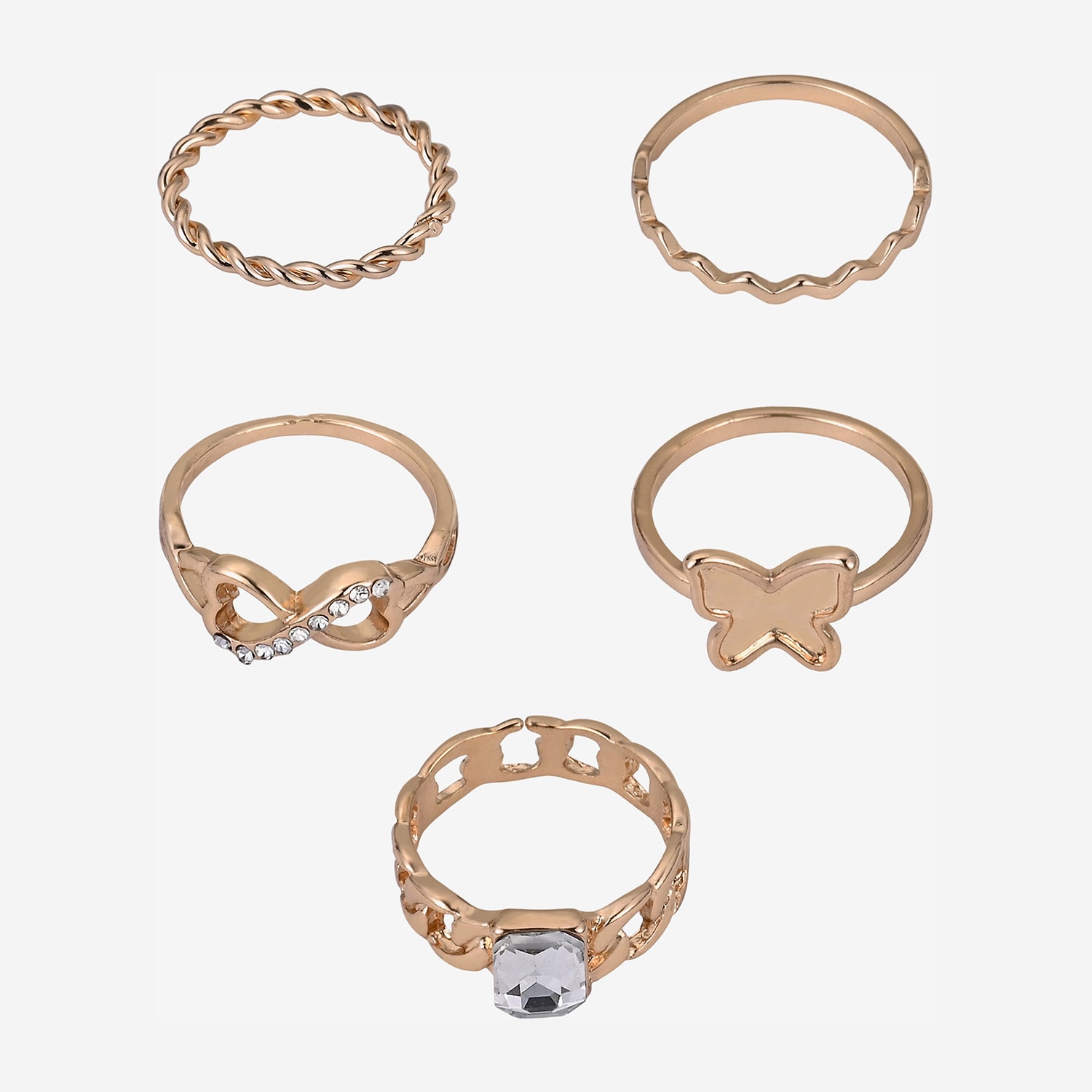 Arizona Womens Bow Butterfly Ring Set