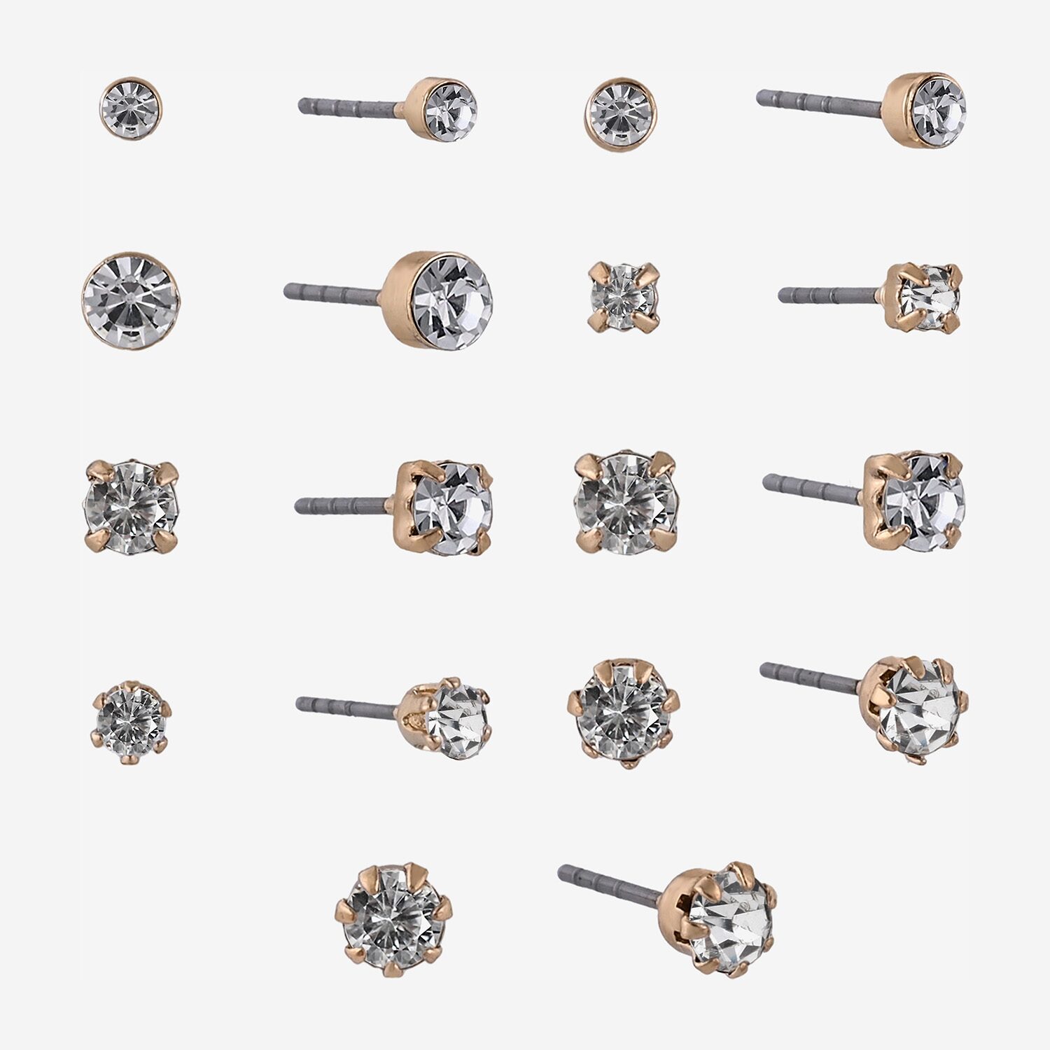 Arizona Womens Glass 9 Pair Earring Set