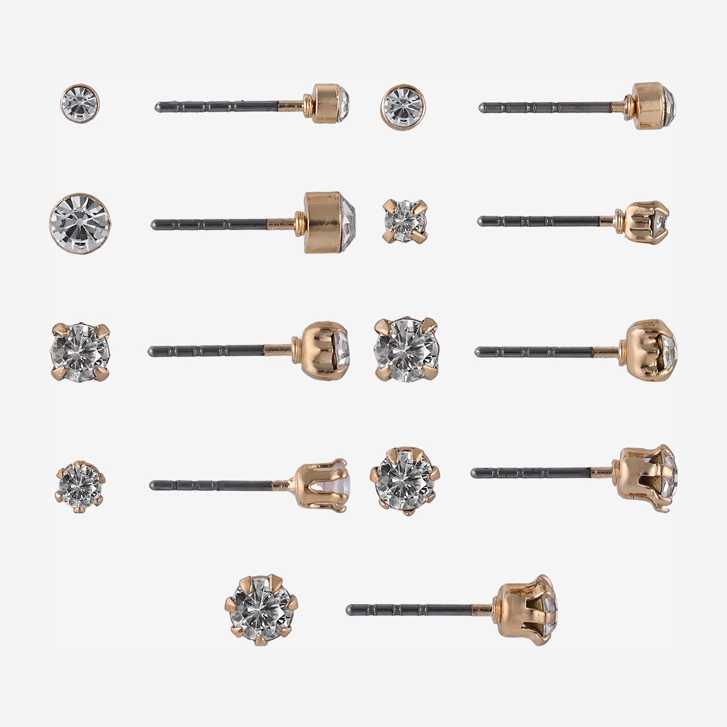 Arizona Womens Glass 9 Pair Earring Set