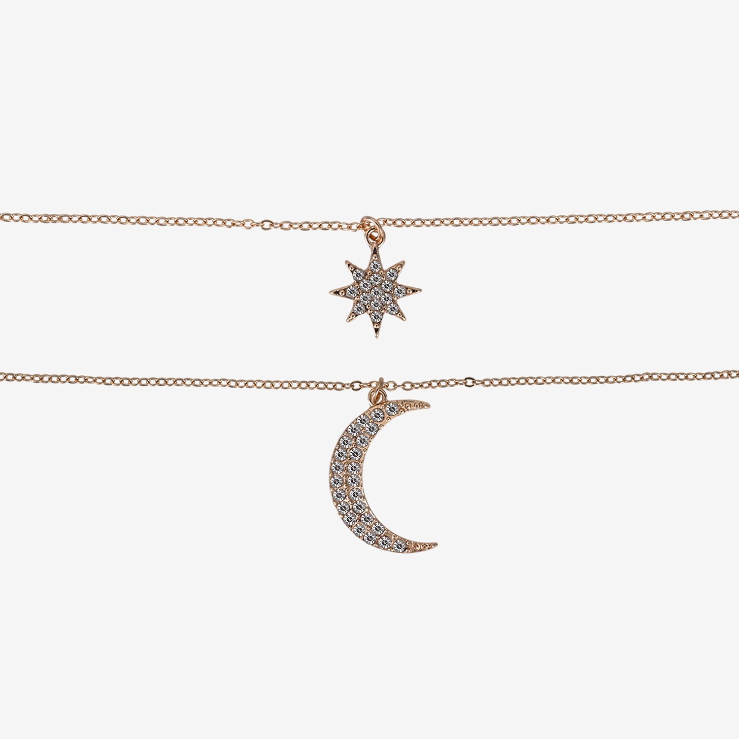 Arizona Womens Moon Star 16 Inch Pendant Necklace
