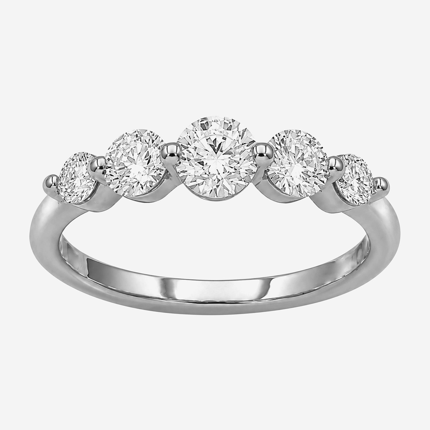 Limited Quantities! Womens 2MM 1 CT. T.W. Lab Grown White Diamond Sterling Silver 5-Stone Anniversary Band