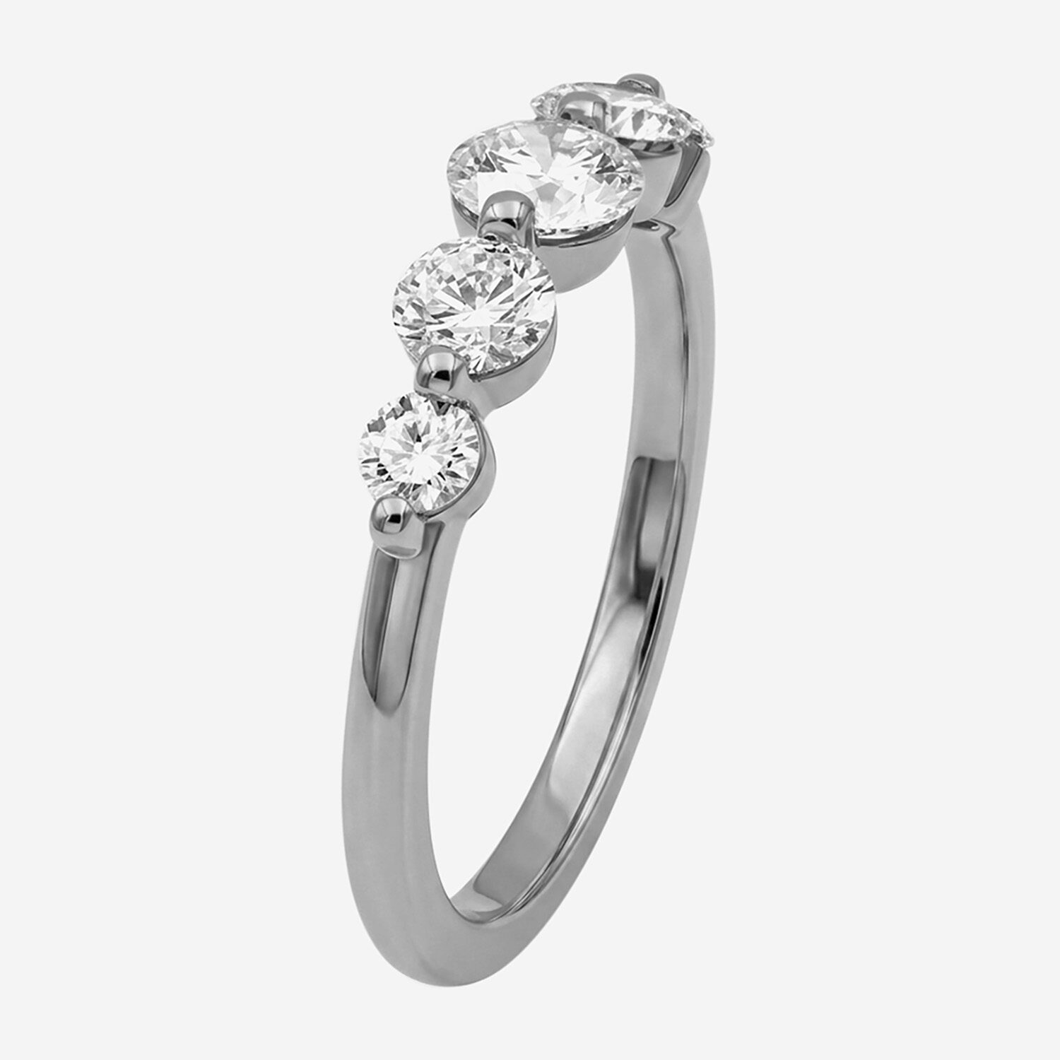 Limited Quantities! Womens 2MM 1 CT. T.W. Lab Grown White Diamond Sterling Silver 5-Stone Anniversary Band