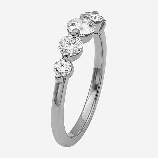 Limited Quantities! Womens 2MM 1 CT. T.W. Lab Grown White Diamond Sterling Silver 5-Stone Anniversary Band