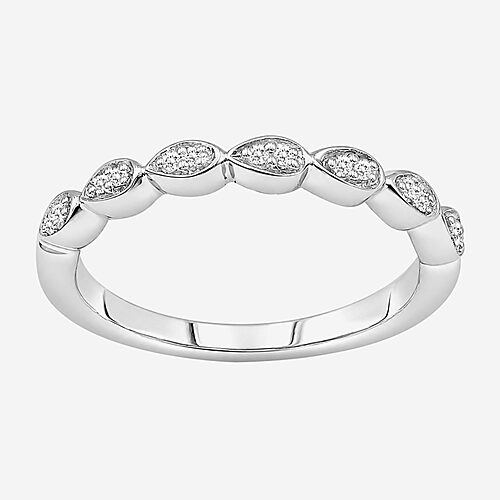 Limited Quantities! Womens Diamond Accent Natural White Diamond Sterling Silver Band, 9, White