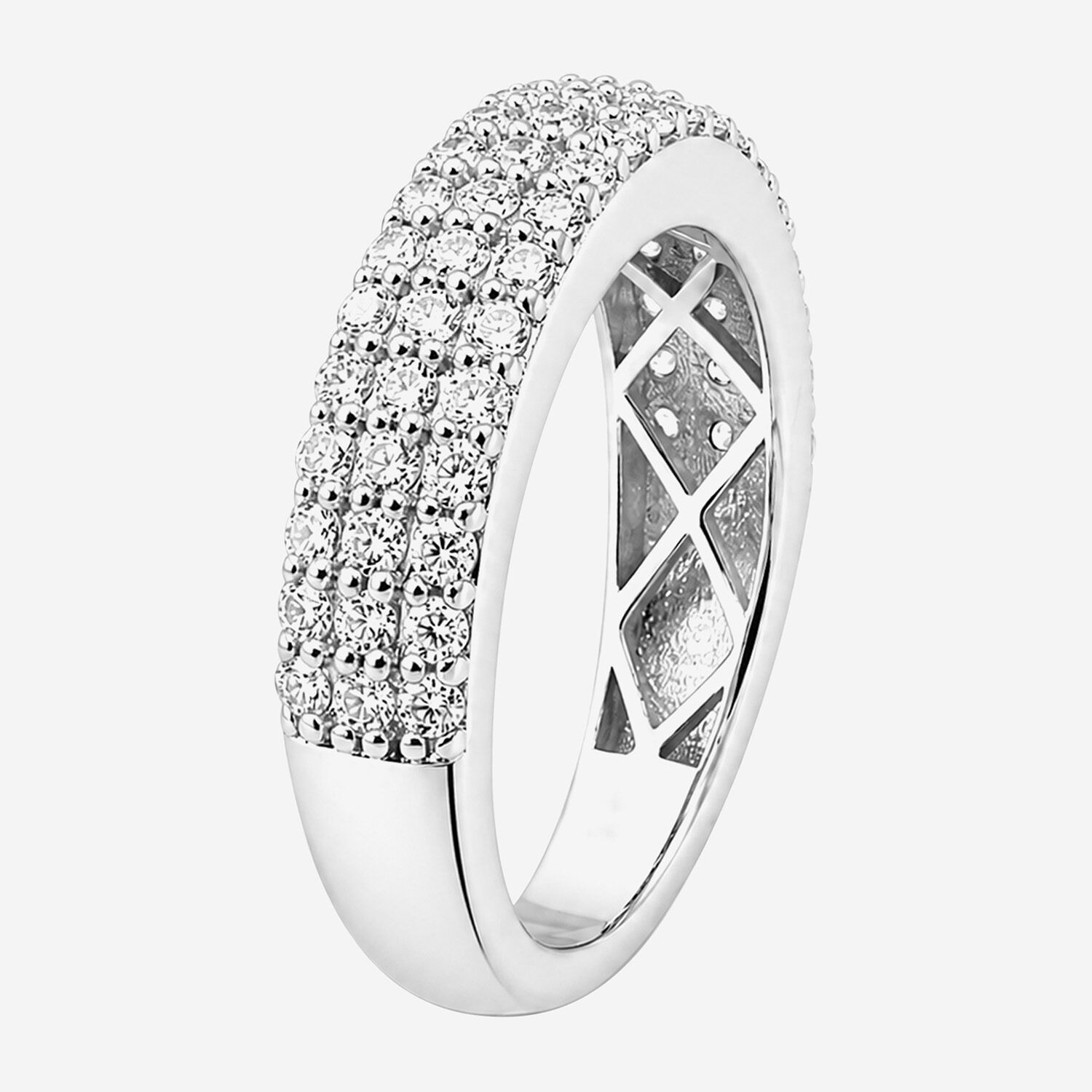 Limited Quantities! Womens 2.5MM 1 CT. T.W. Lab Grown White Diamond Sterling Silver Anniversary Band