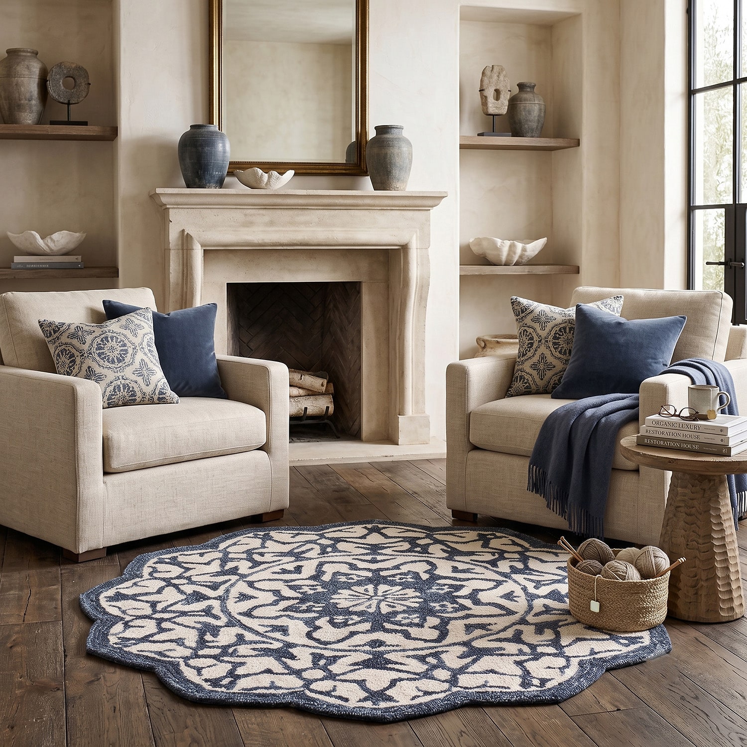 Beatrice Myra Floral Hand Tufted 3’X3’ Indoor Round Accent Rug