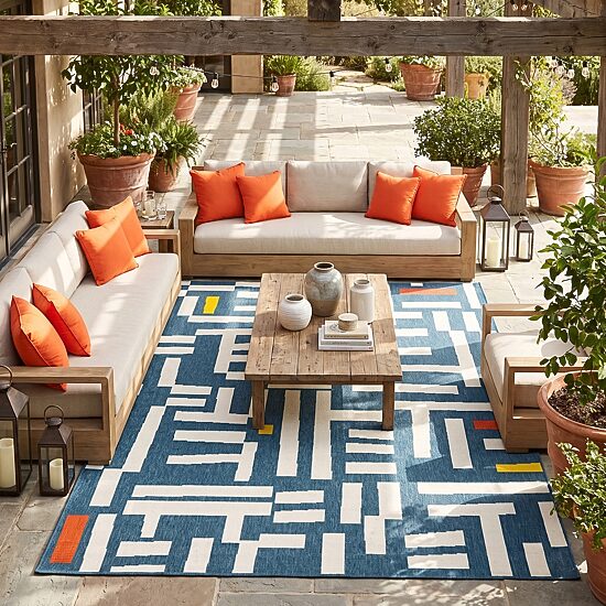 LR Home Graphic Print Indoor Outdoor Rectangular Area Rug