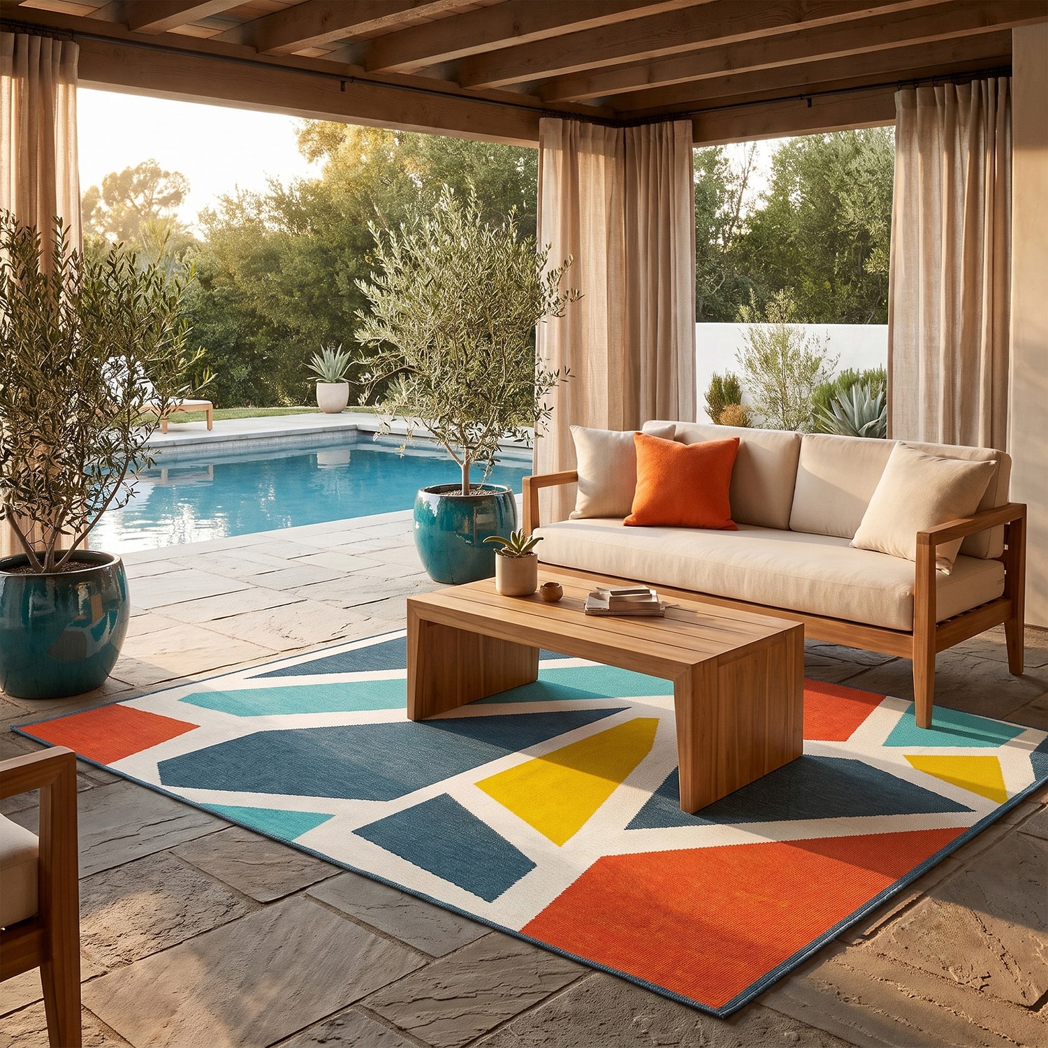 LR Home Modern Geometric Indoor Outdoor Rectangular Area Rug