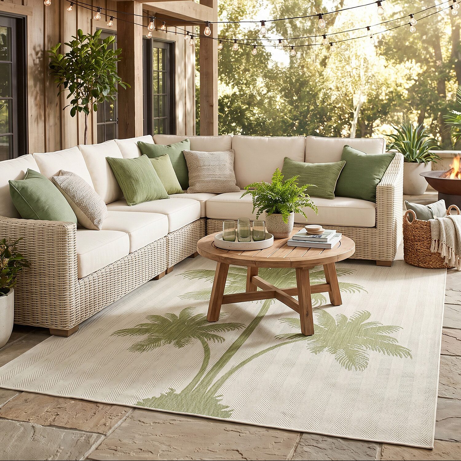 Catherine Palm Trees Indoor Outdoor Rectangular Area Rug