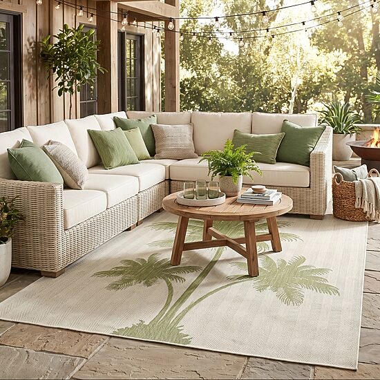 Catherine Palm Trees Indoor Outdoor Rectangular Area Rug