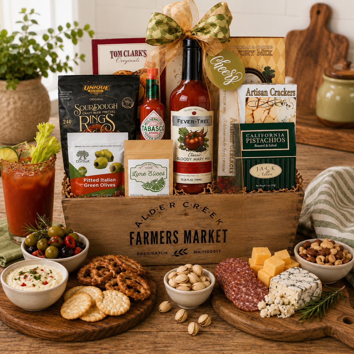 Alder Creek Bloody Mary Wood Crate Gift Set