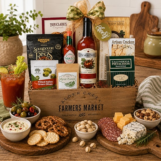 Alder Creek Bloody Mary Wood Crate Gift Set