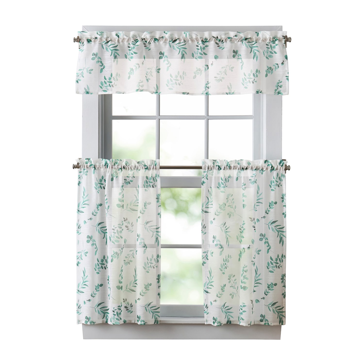 Martha Stewart Maddison 3-pc. Rod Pocket Kitchen Curtains & Drapes Window Set