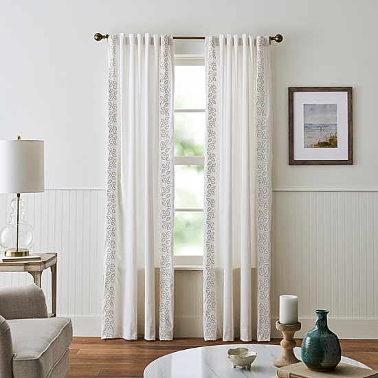 Martha Stewart Plume Back Tab Light-Filtering Set of 2 Curtain Panel
