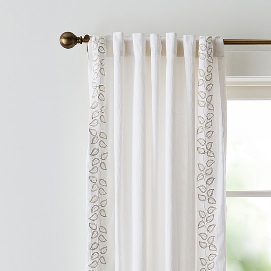 Martha Stewart Plume Back Tab Light-Filtering Set of 2 Curtain Panel