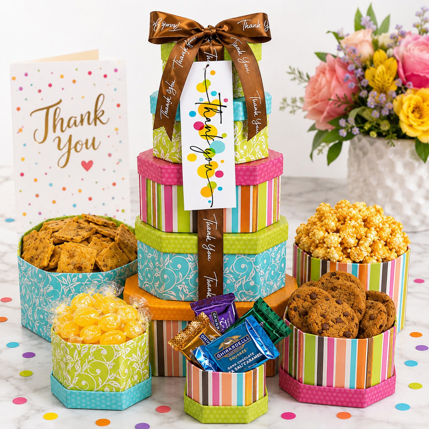 Alder Creek Thank You Treats Tower Gift Set
