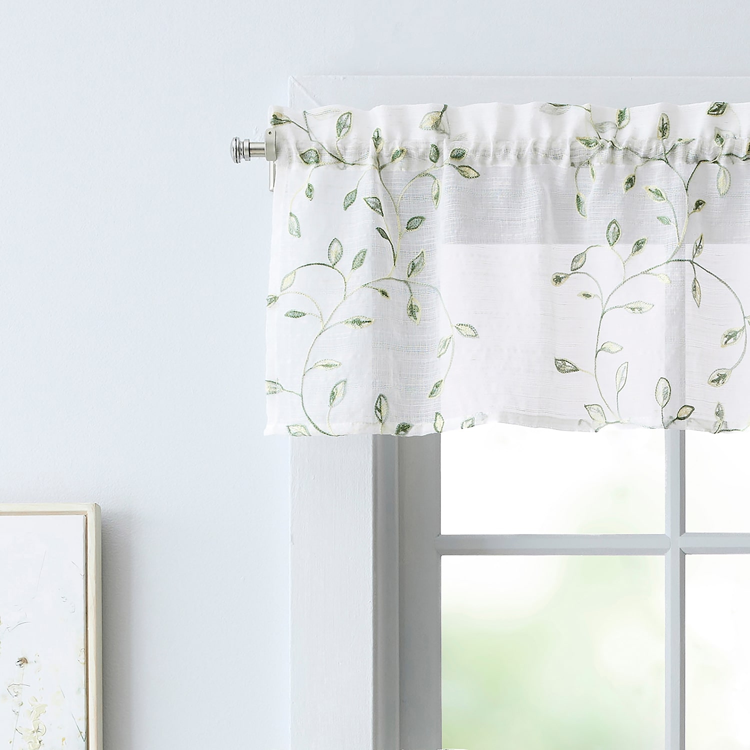 Martha Stewart Durham Embroidery 3-pc. Rod Pocket Kitchen Curtains & Drapes Window Set