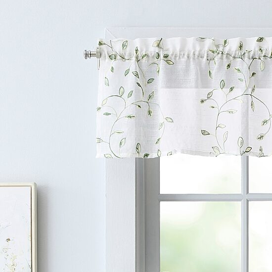 Martha Stewart Durham Embroidery 3-pc. Rod Pocket Kitchen Curtains & Drapes Window Set