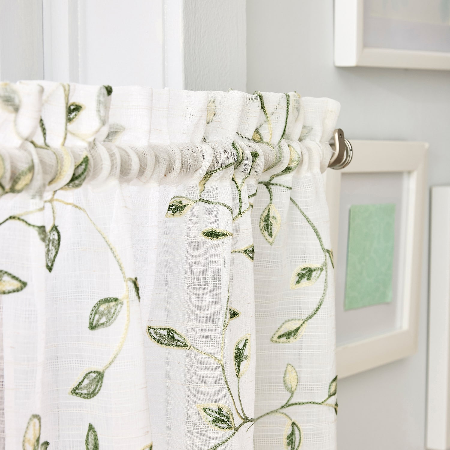 Martha Stewart Durham Embroidery 3-pc. Rod Pocket Kitchen Curtains & Drapes Window Set