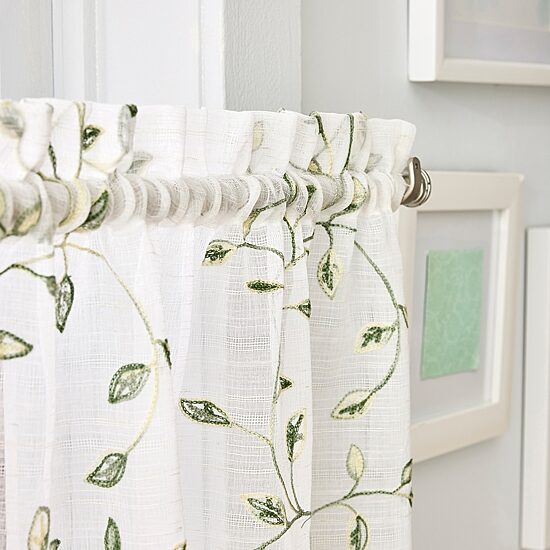 Martha Stewart Durham Embroidery 3-pc. Rod Pocket Kitchen Curtains & Drapes Window Set