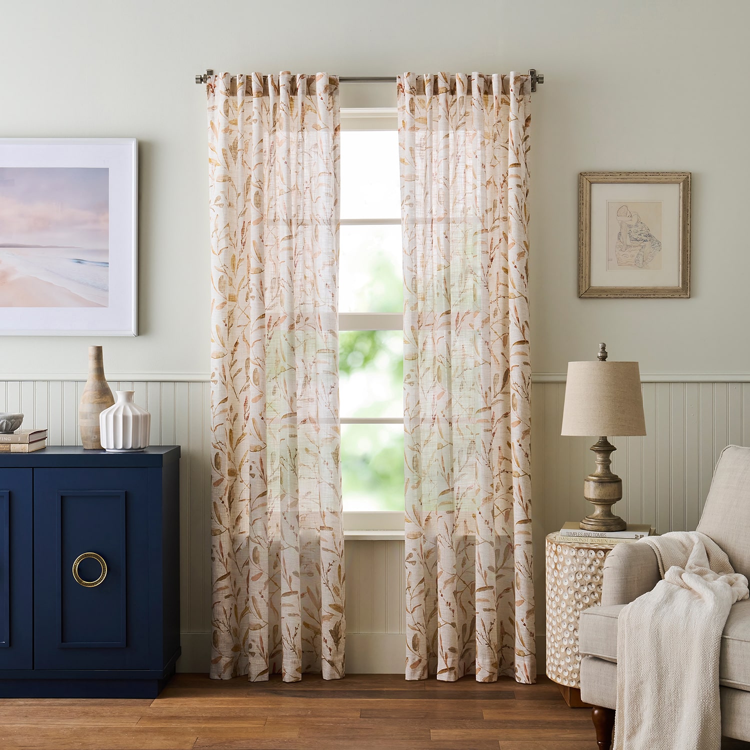 Martha Stewart Vernon Back Tab Light-Filtering Set of 2 Curtain Panel