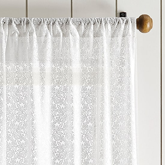 Martha Stewart Estelle Allover Lace Rod Pocket Sheer Set of 2 Curtain Panel