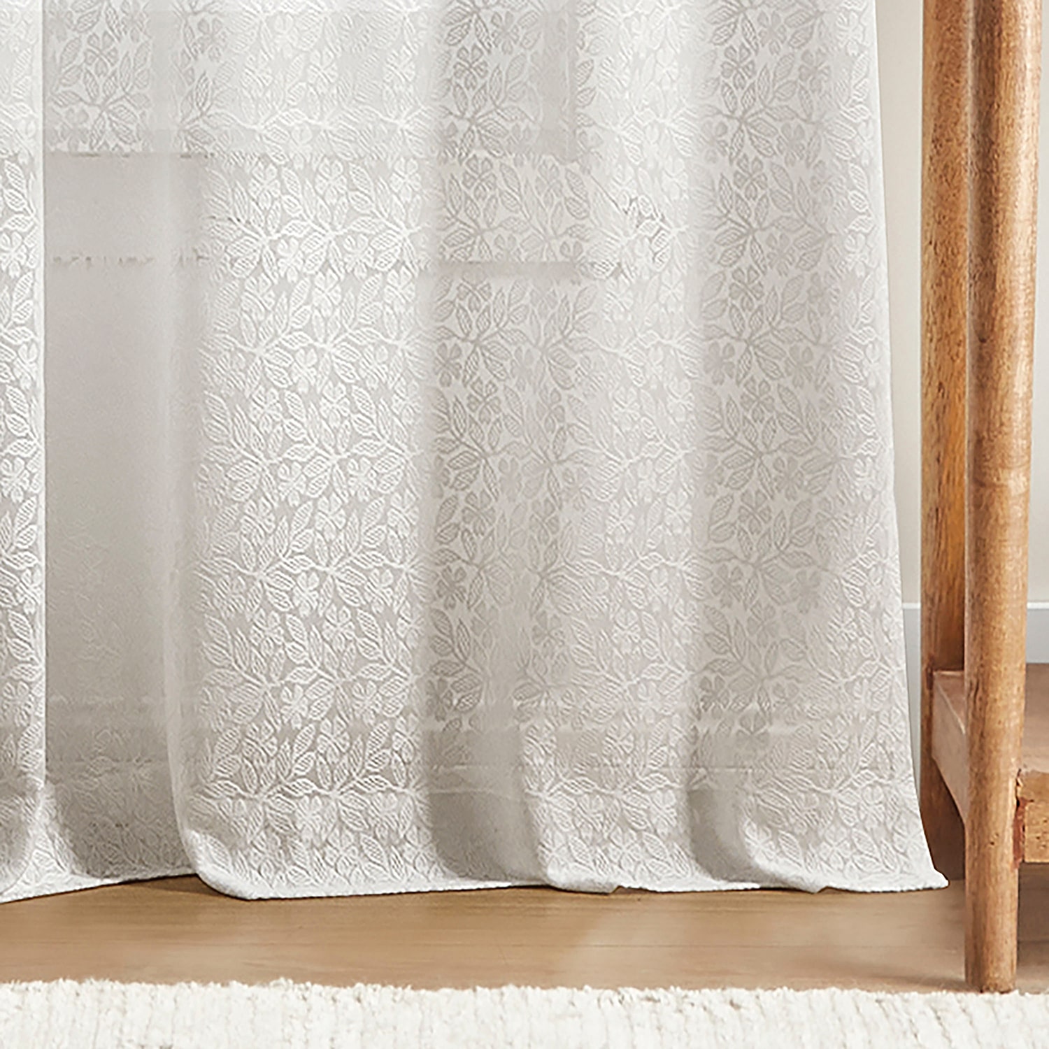 Martha Stewart Estelle Allover Lace Rod Pocket Sheer Set of 2 Curtain Panel