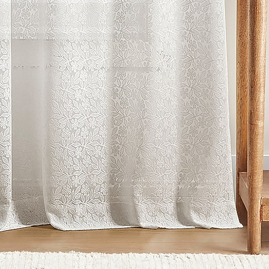 Martha Stewart Estelle Allover Lace Rod Pocket Sheer Set of 2 Curtain Panel