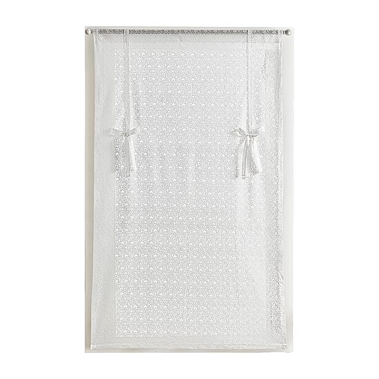 Martha Stewart Estelle Allover Lace Sheer Rod Pocket Single Tie-Up Shade