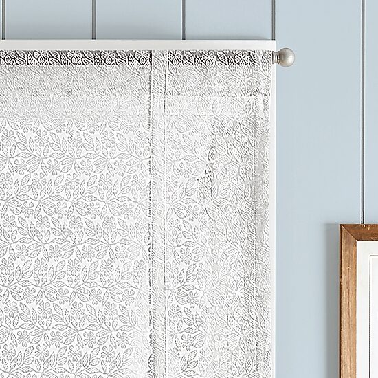 Martha Stewart Estelle Allover Lace Sheer Rod Pocket Single Tie-Up Shade
