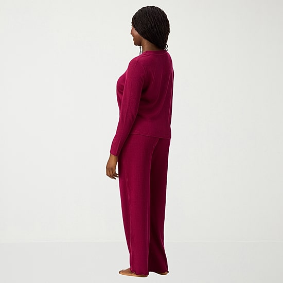 Martha Stewart Womens V-Neck Long Sleeve 2-pc. Pajama Set
