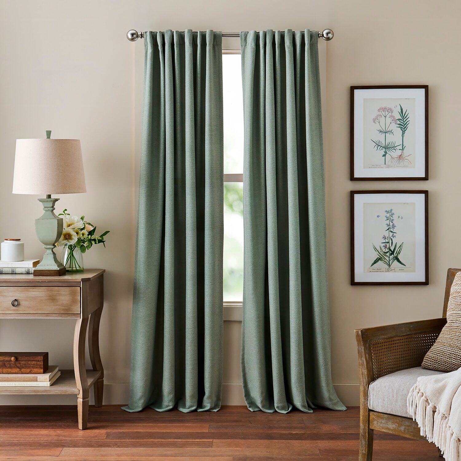 Martha Stewart Bethune Back Tab Blackout Set of 2 Curtain Panel
