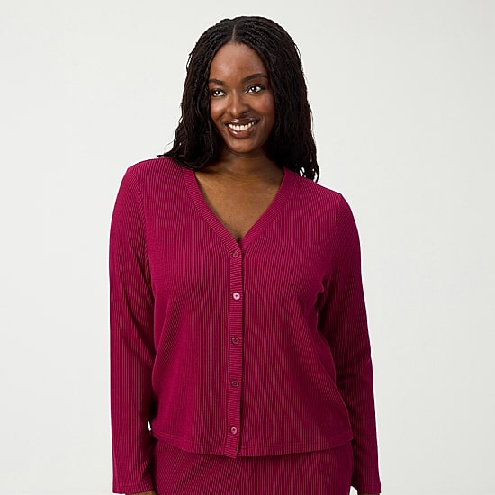 Martha Stewart Womens V-Neck Long Sleeve 2-pc. Pajama Set