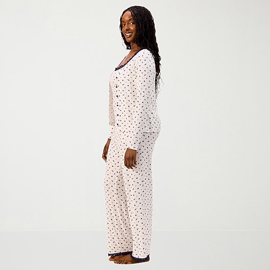 Martha Stewart Womens V-Neck Sleeveless 3-pc. Pajama Set