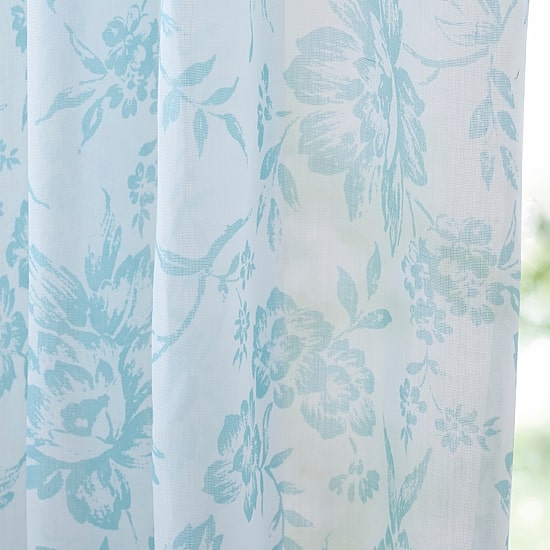 Martha Stewart Etched Floral Rod Pocket Light-Filtering Set of 2 Curtain Panel