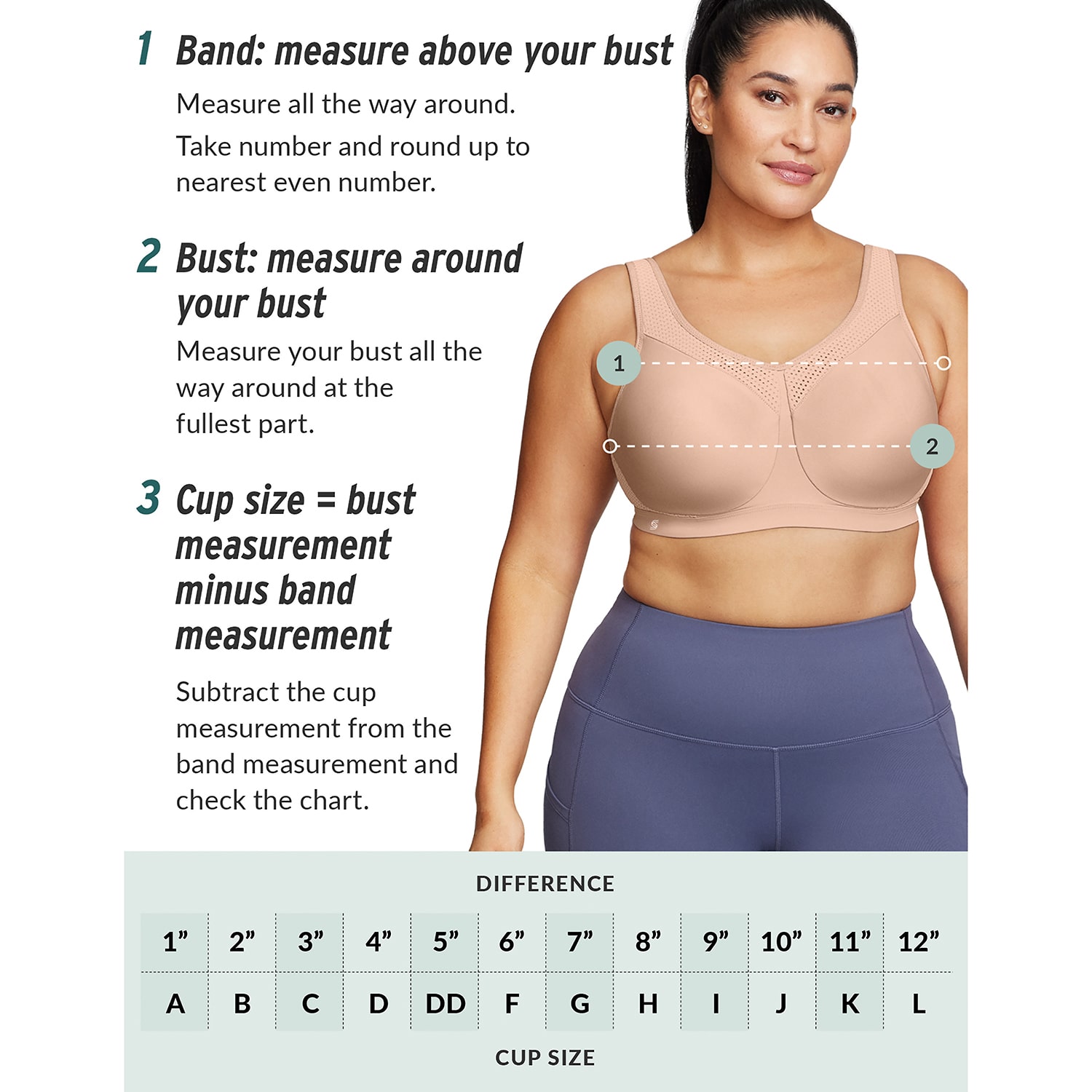 Glamorise Womens High Support Sports Wireless Bra 1067