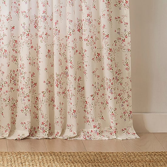 Peri Home Confetti Floral Set With Tot Back Tab Light-Filtering Set of 2 Curtain Panel