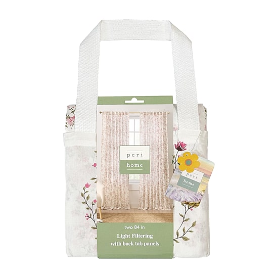 Peri Home Confetti Floral Set With Tot Back Tab Light-Filtering Set of 2 Curtain Panel