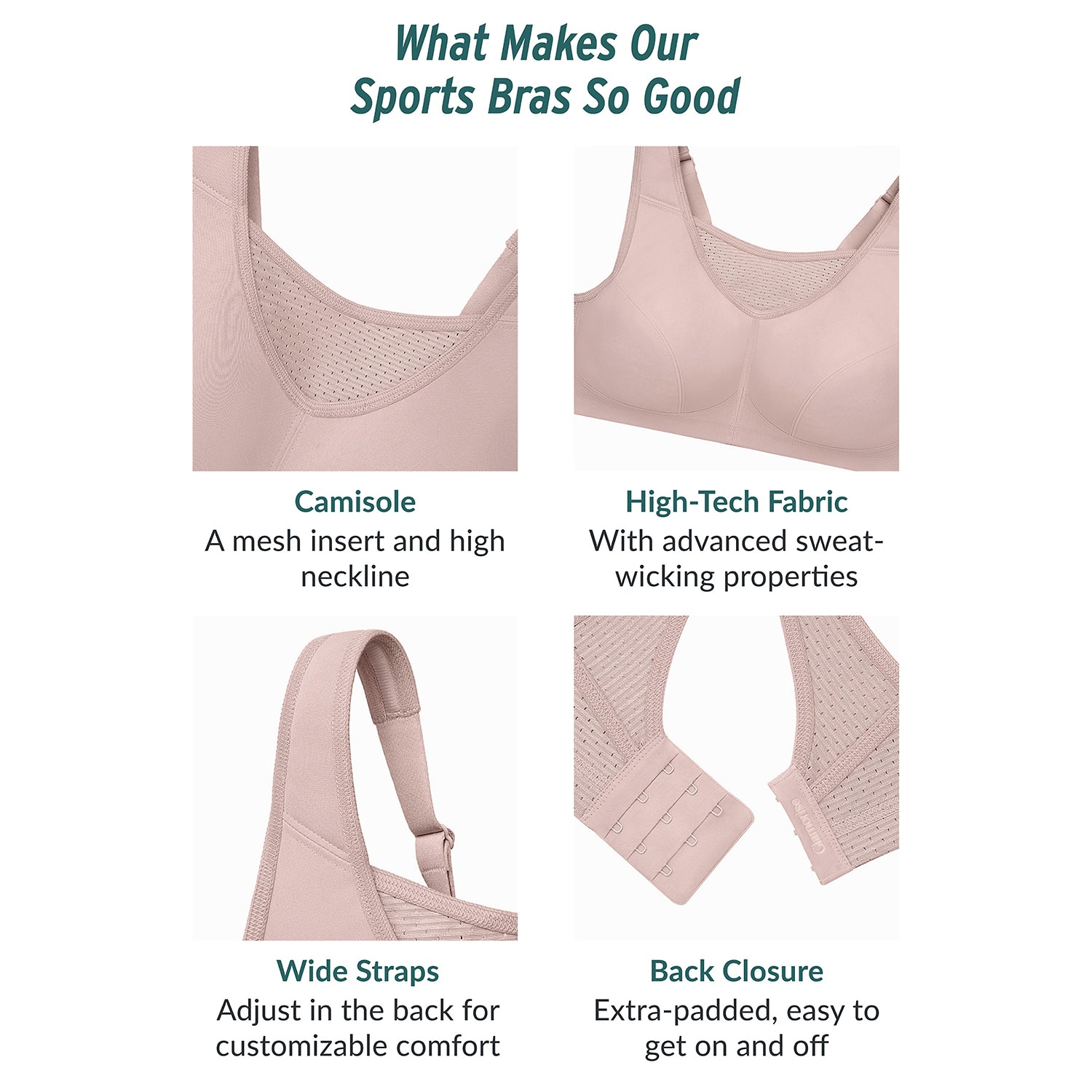 Glamorise Womens High Support Sports Wireless Bra 1067