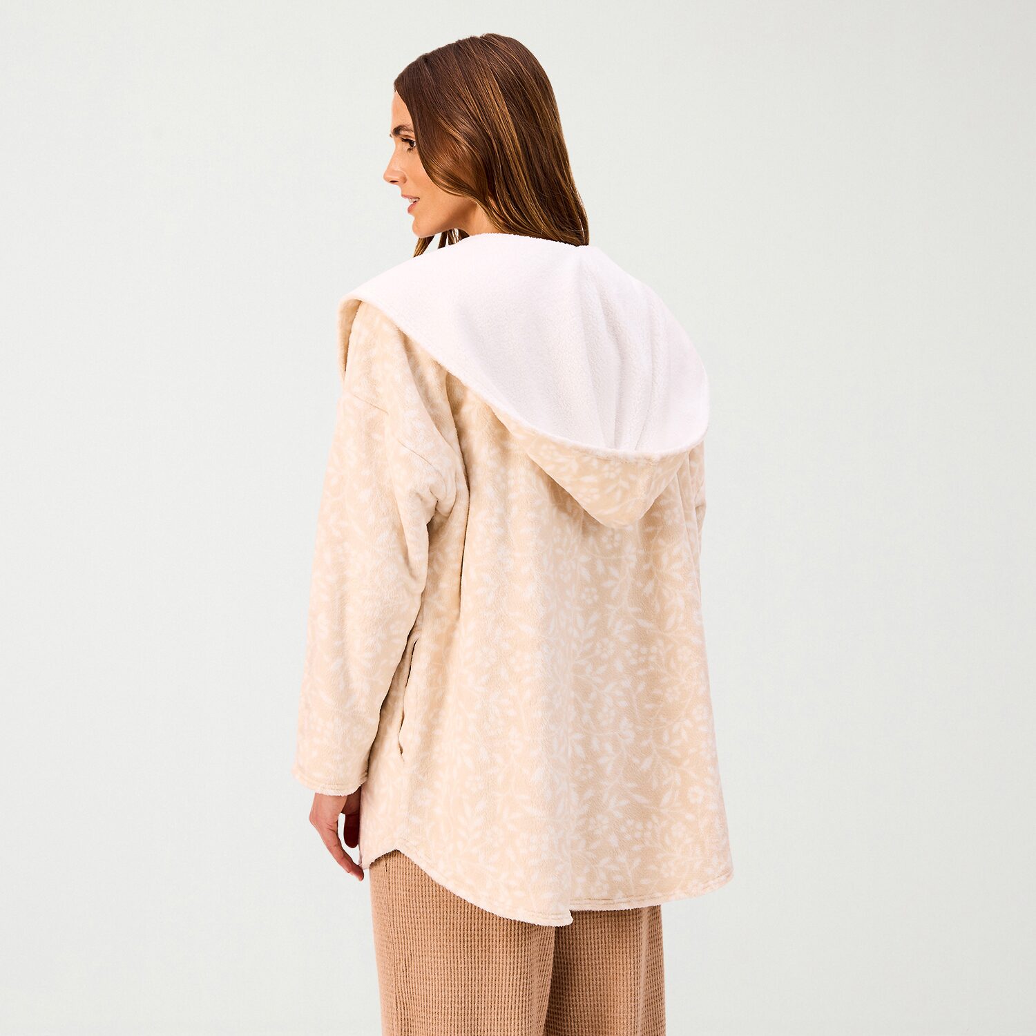 Martha Stewart Womens Hooded Long Sleeve 1 Pair Pajama Top