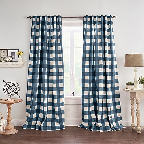 Threadmade Grainger Rod Pocket Blackout Single Curtain Panel In Blue