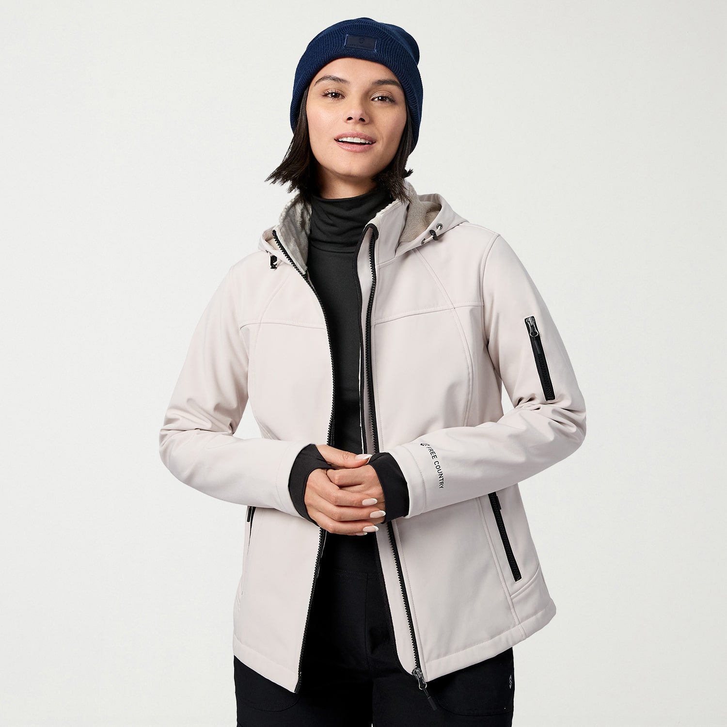 Free Country Womens Water Resistant Fleece Lined Lightweight Softshell Jacket