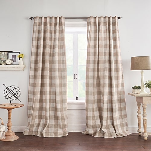 Threadmade Grainger Rod Pocket Blackout Single Curtain Panel In Beige